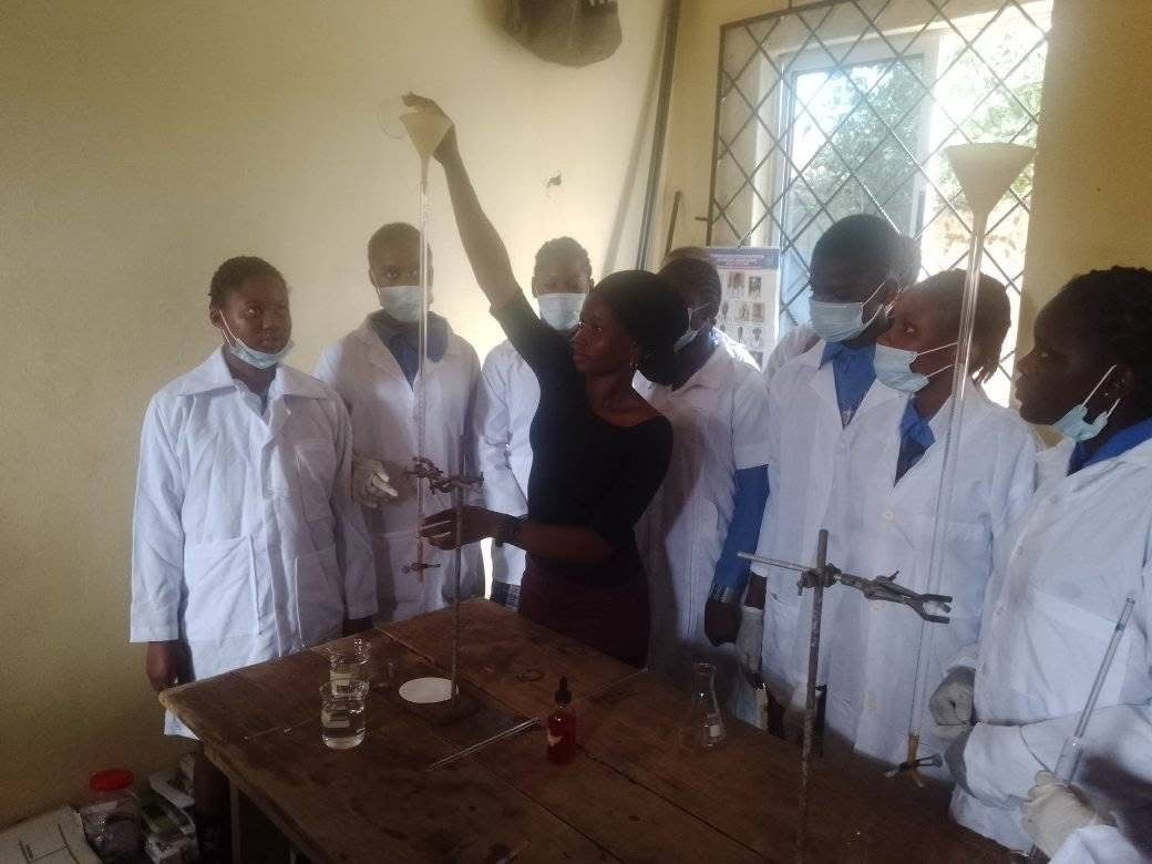 Students engaged in lab practical class